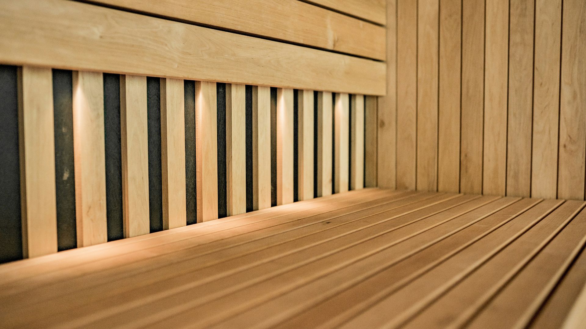 infrared sauna interior with canadian hemlock