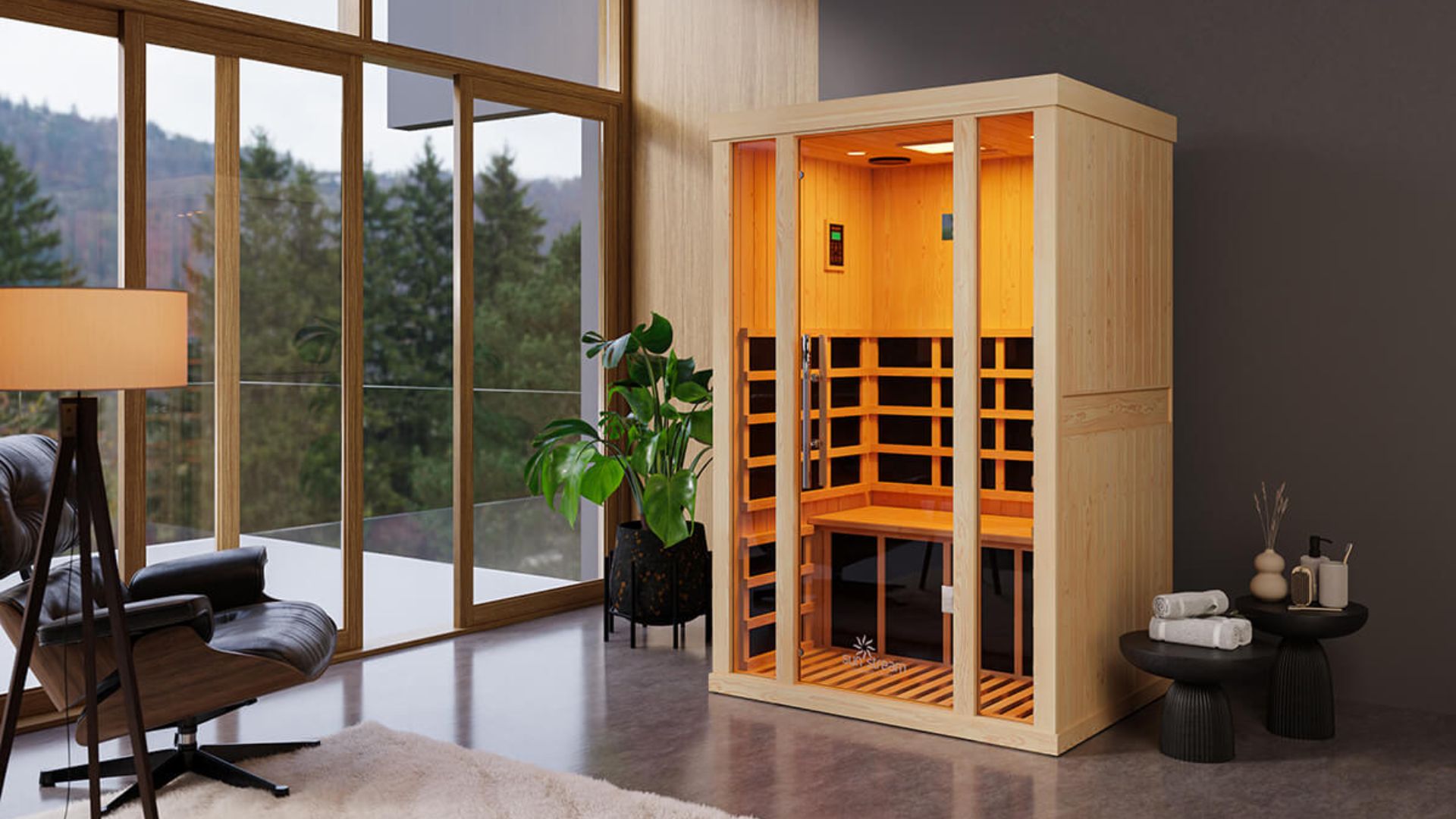 Infrared sauna in an open, well-ventilated room