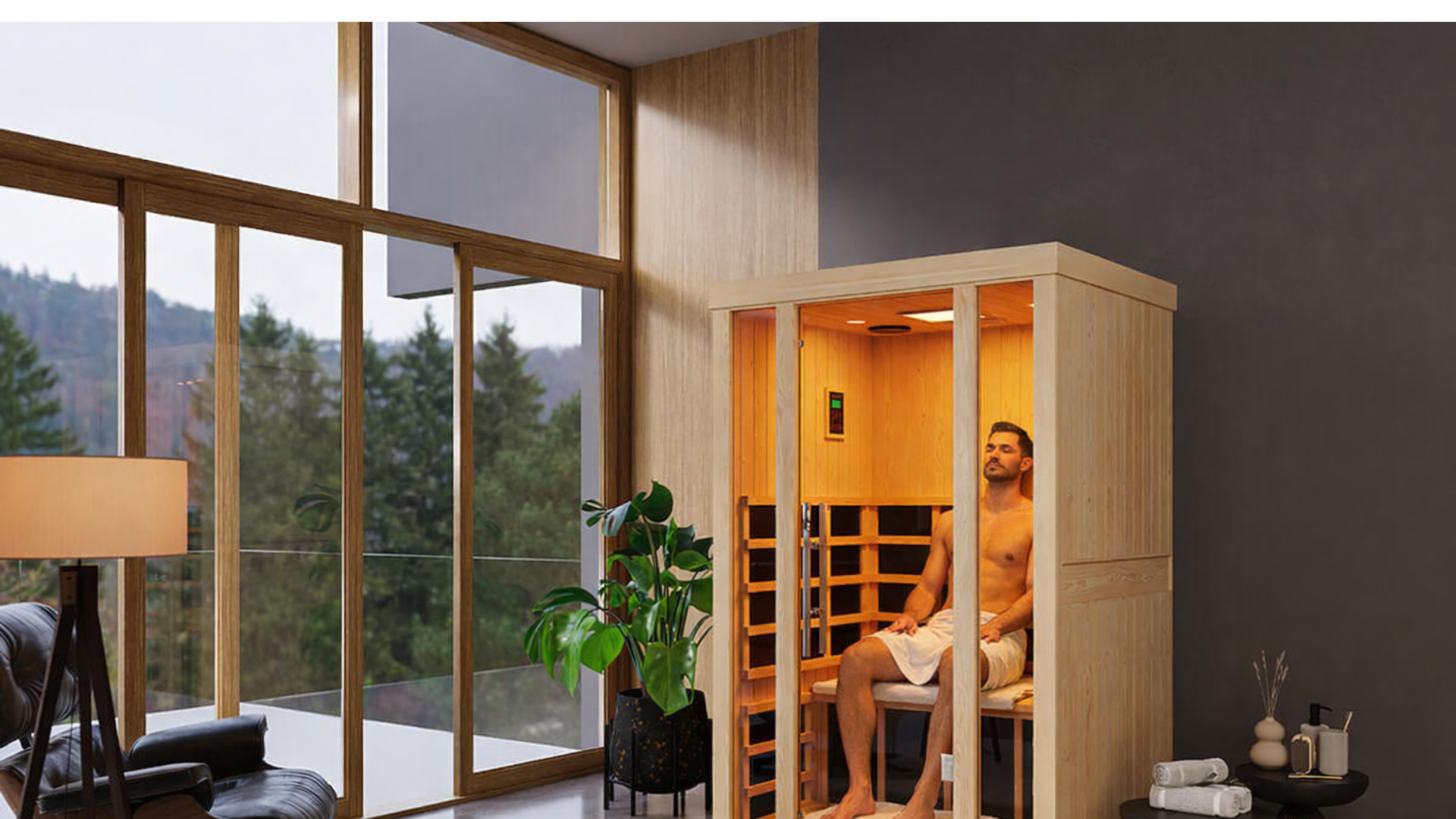 Man enjoys the full benefit of an effective far infrared sauna session